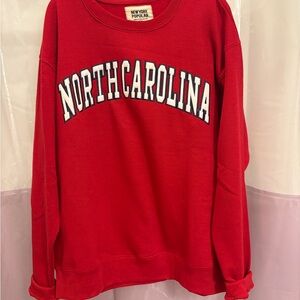 New York Popular Red Women's Crew Neck Sweater